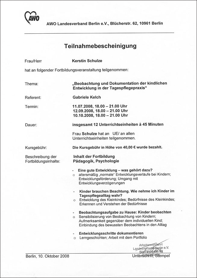 Tagesmutter in Wilmersdorf